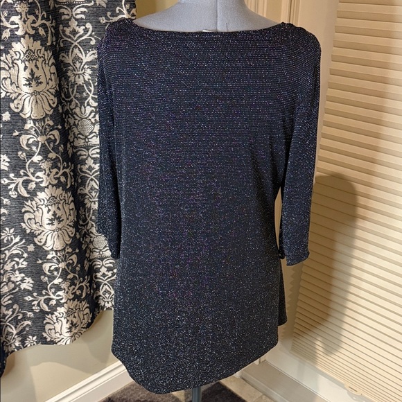 Clientele Blouse Black Shimmer Women's Top Size 1X - Picture 5 of 12